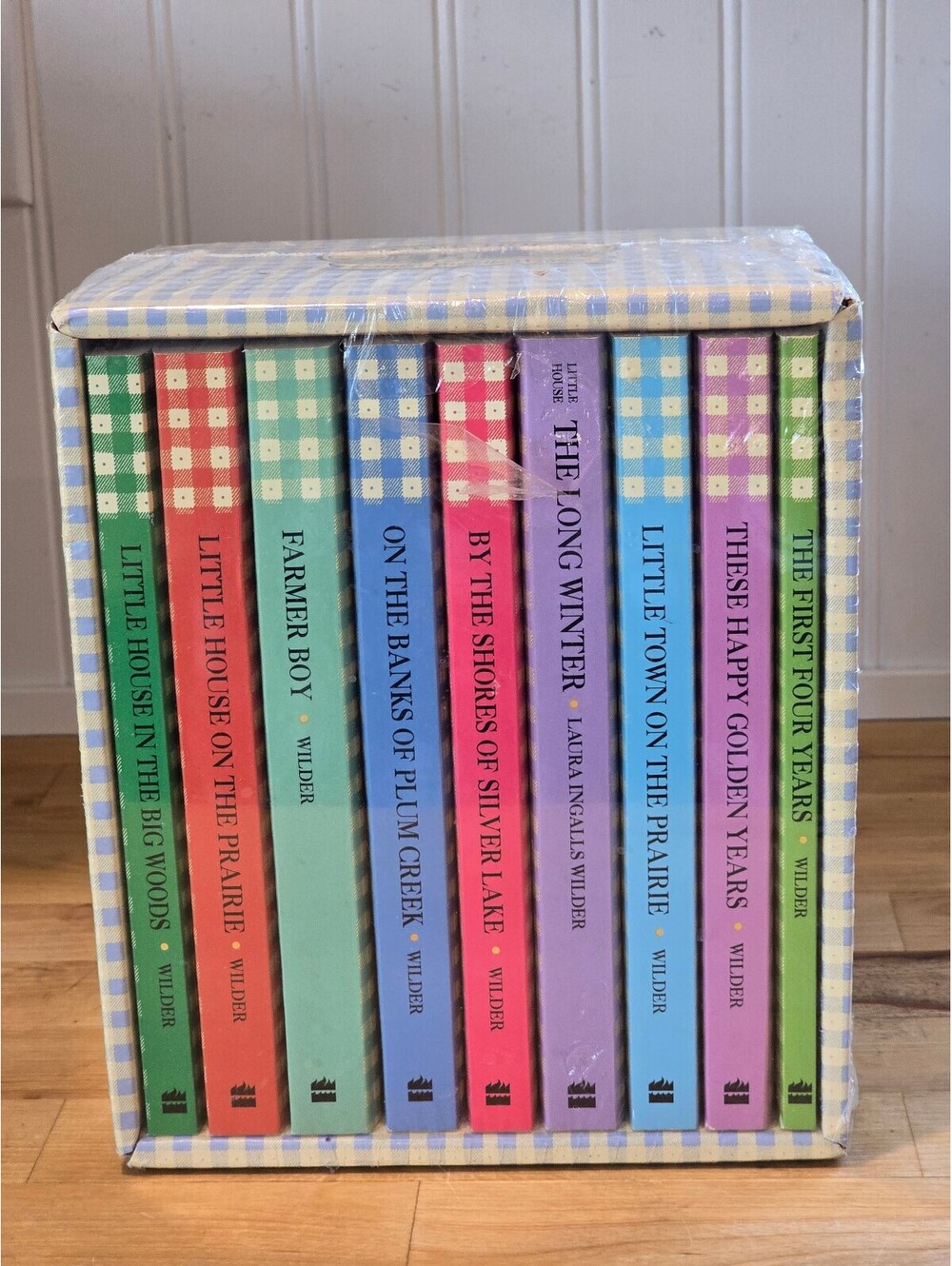 Vintage Little House Books Boxed Set Complete 9 Books Gingham Scholastic 1994